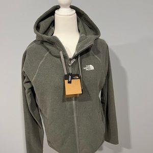 New the north face 100 glcr fleece hoodie grey L